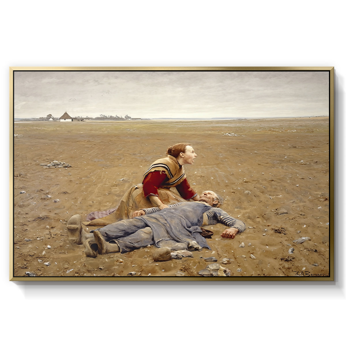 Worn Out (Udslidt), 1889 - Floater Framed Canvas Print