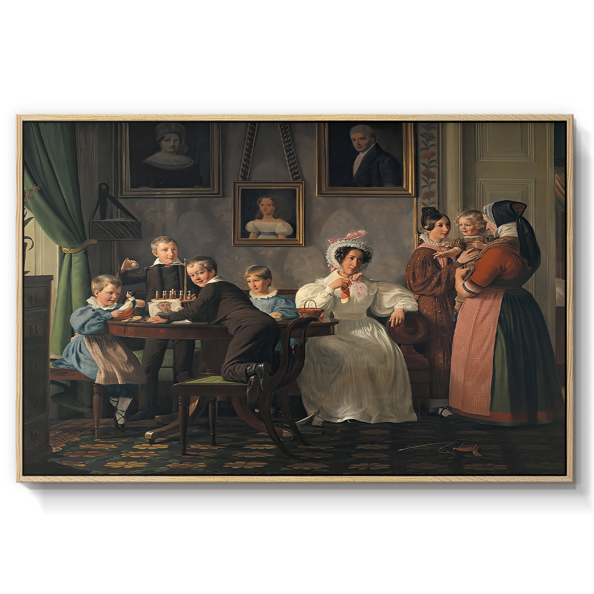 The Waagepetersen Family, 1836 - Floater Framed Canvas Print
