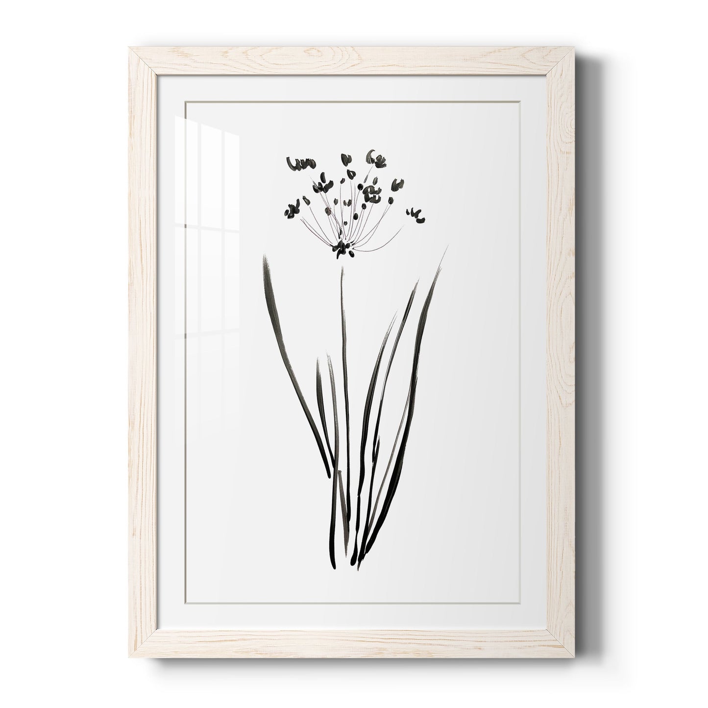 Inky Botanical II - Premium Framed Print - Distressed Barnwood Frame - Ready to Hang