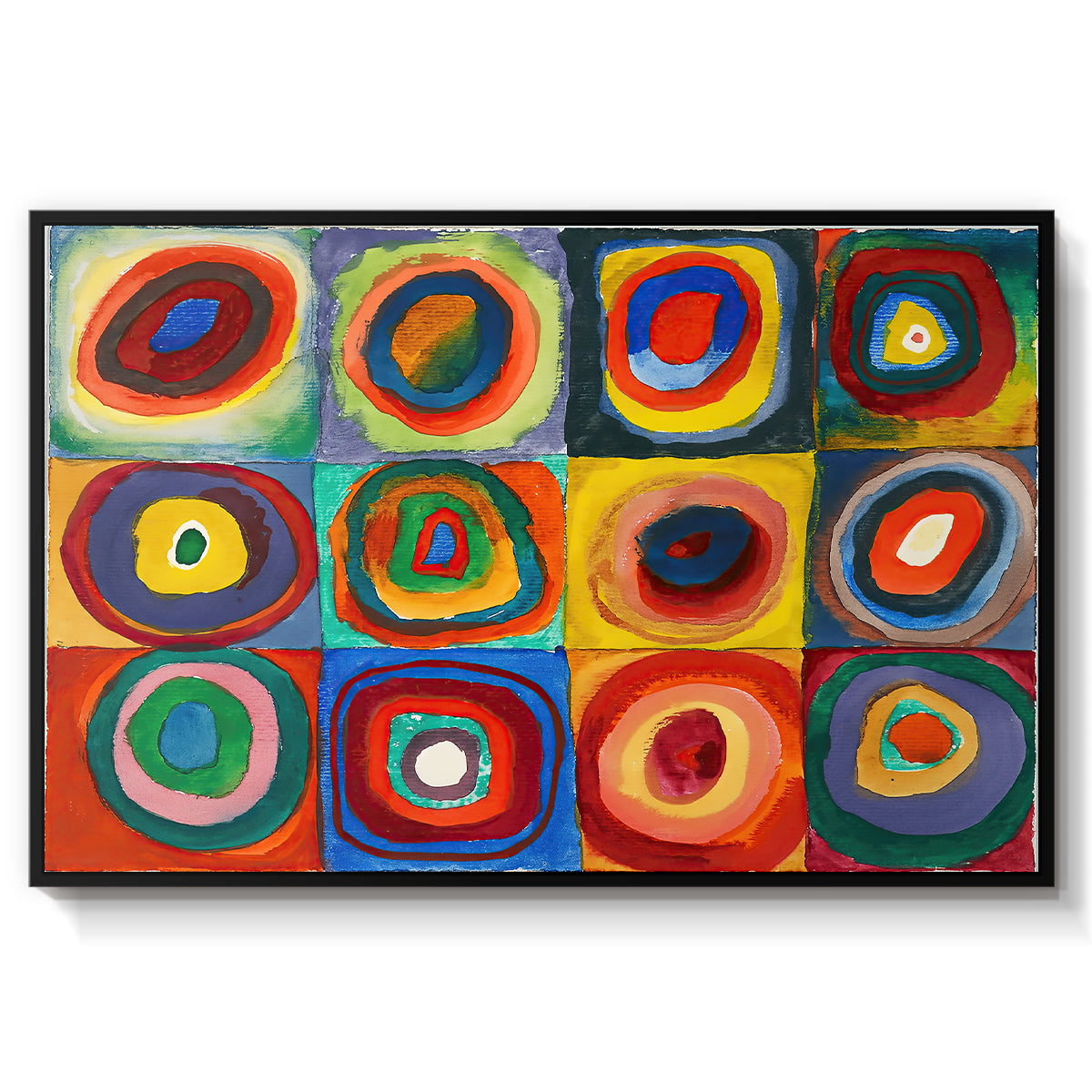 Color Study: Squares with Concentric Circles, 1913 - Floater Framed Canvas Print