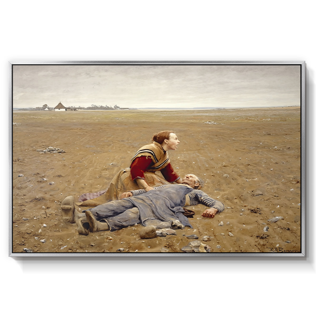 Worn Out (Udslidt), 1889 - Floater Framed Canvas Print