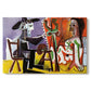Canvas art print portraying an artist and model in interior using fragmented geometric forms, set against a white background