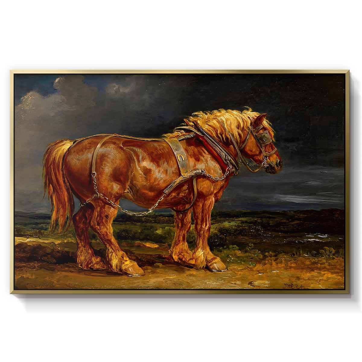 The Shire Horse Elephant in an Extensive Landscape, c. 1850s - Floater Framed Canvas Print