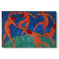 Canvas art print portraying dancing figures holding hands in a circular rhythm against a bold background, set against a white background
