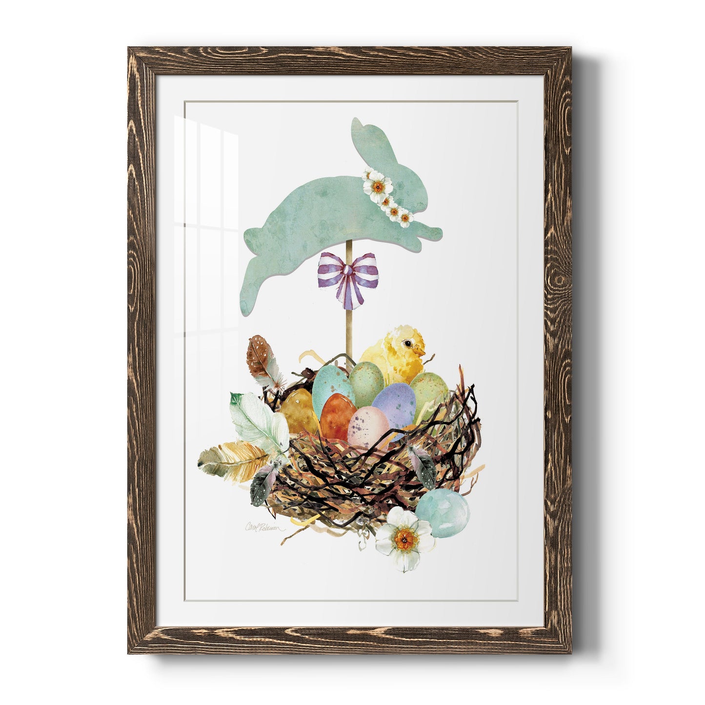 Bunny Hop - Premium Framed Print - Distressed Barnwood Frame - Ready to Hang