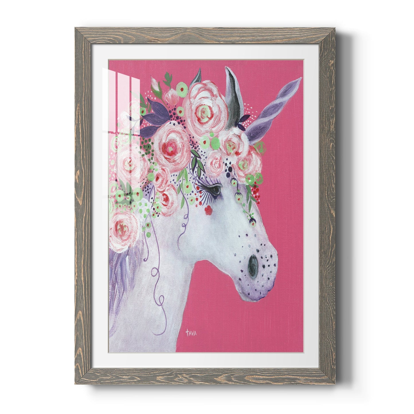 Unicorn II - Barnwood Framed Art Print