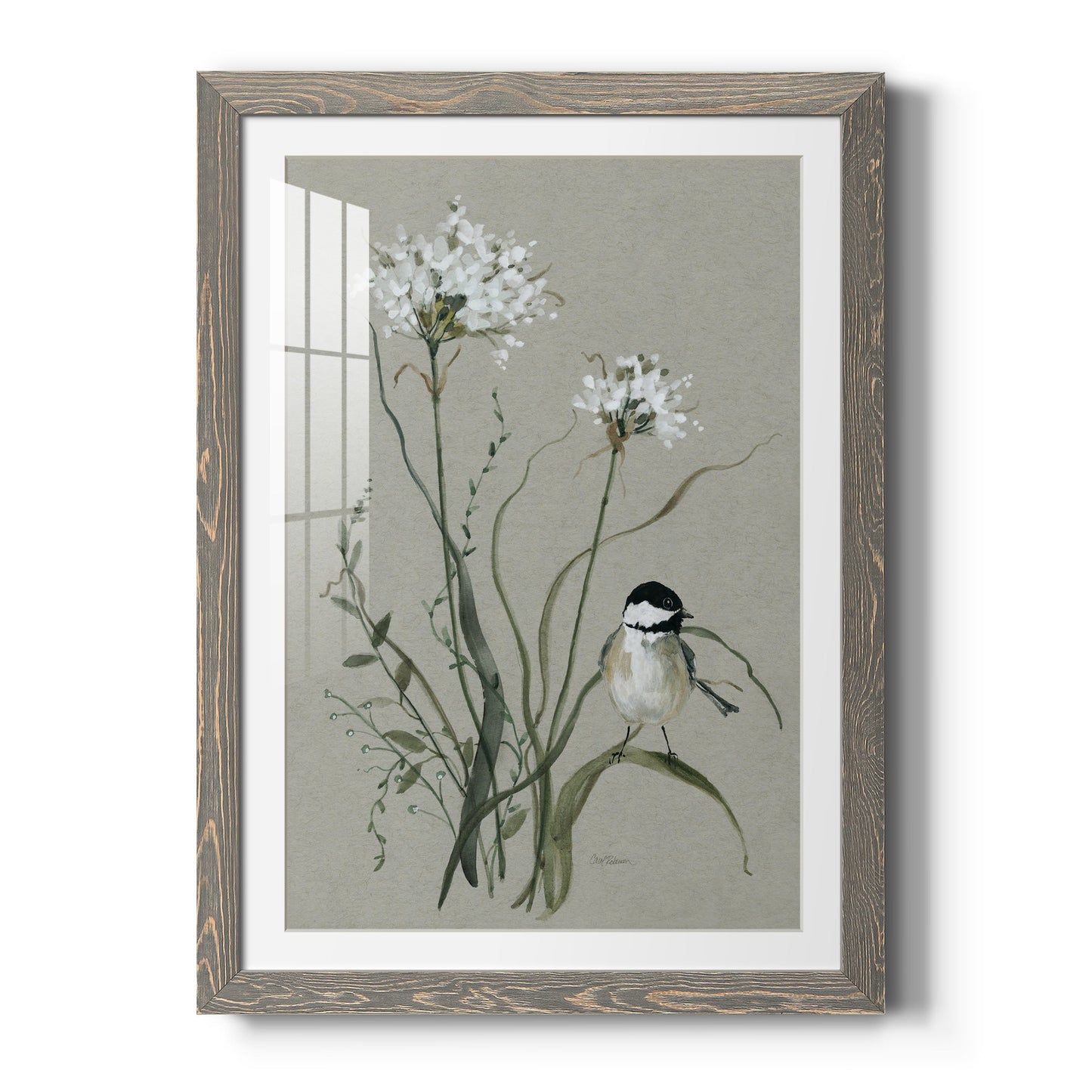 Bouquet of Grace Bird II - Premium Framed Print - Distressed Barnwood Frame - Ready to Hang