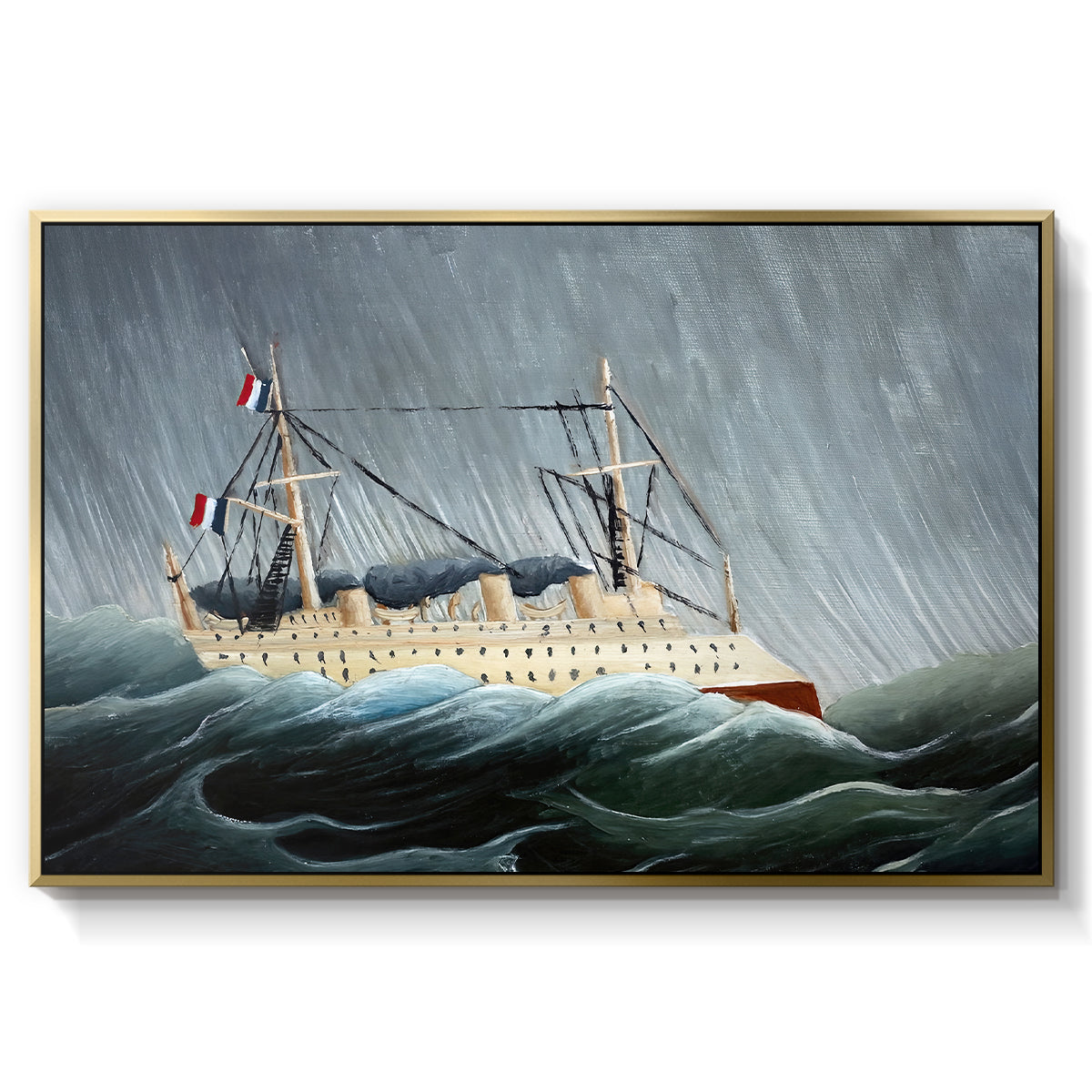 A Ship in the Storm, c. 1899 - Floater Framed Canvas Print