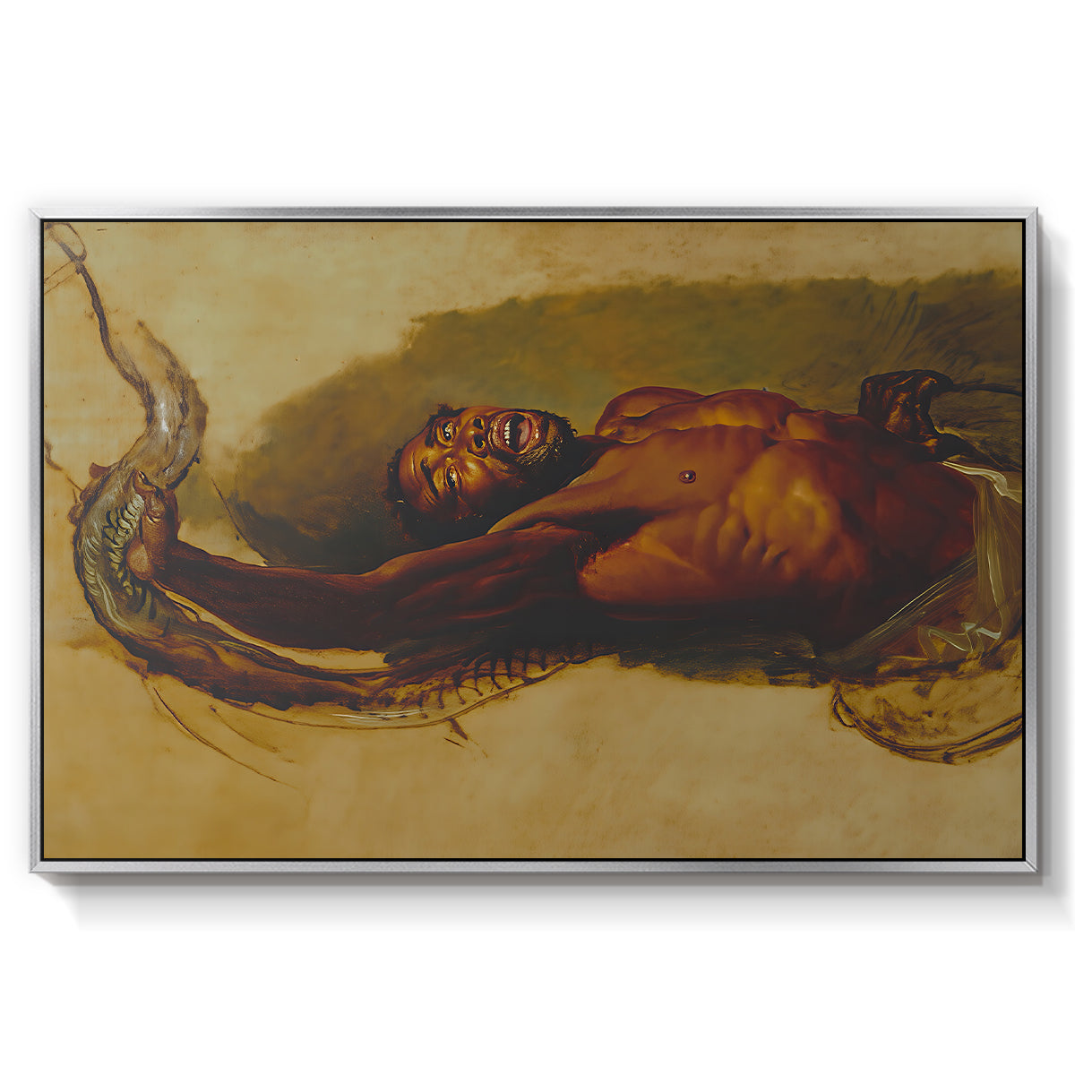 Man Struggling with a Boa Constrictor, c. 1803 - Floater Framed Canvas Print