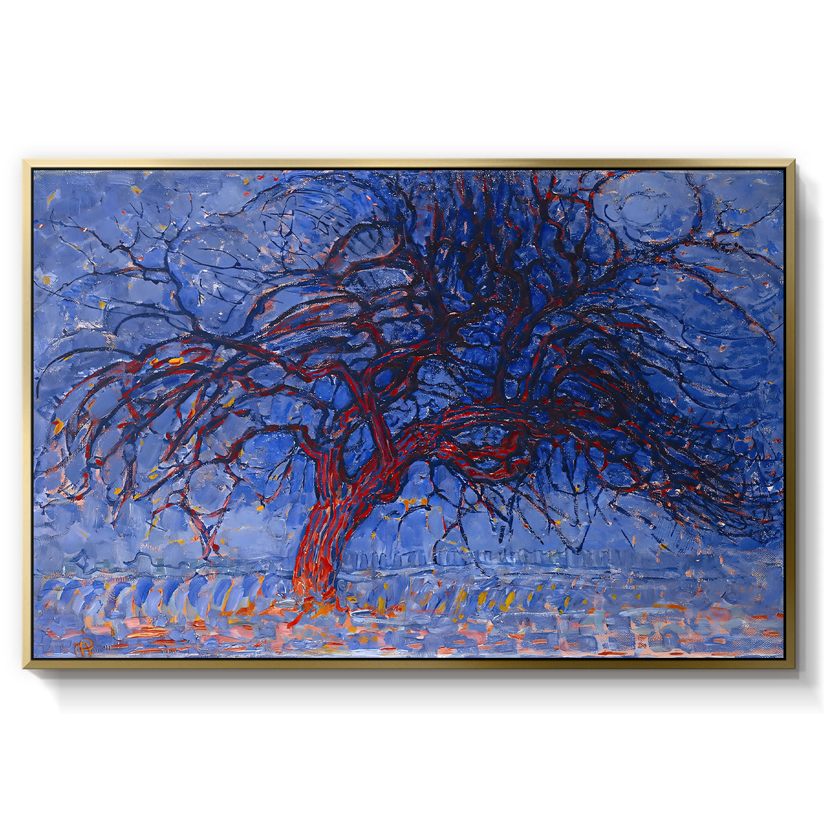 The Red Tree, 1909 - Floater Framed Canvas Print