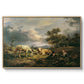 Young Peasant Couple Resting in the Field, 1829 - Floater Framed Canvas Print