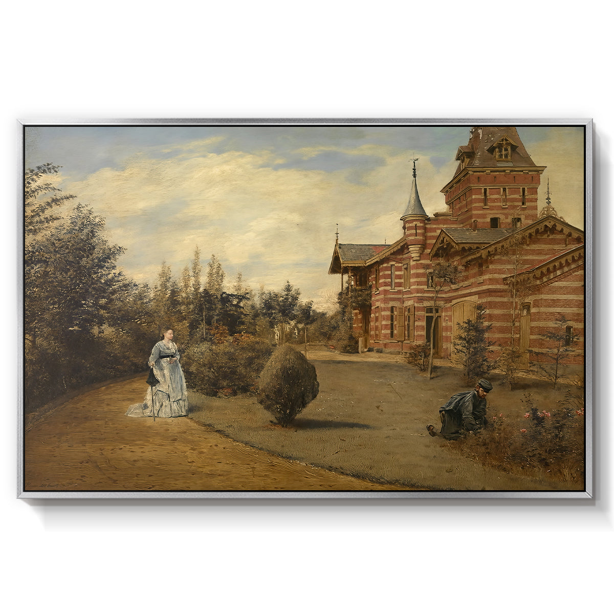 The Country House of Gustave Coûteaux, 1871 - Floater Framed Canvas Print