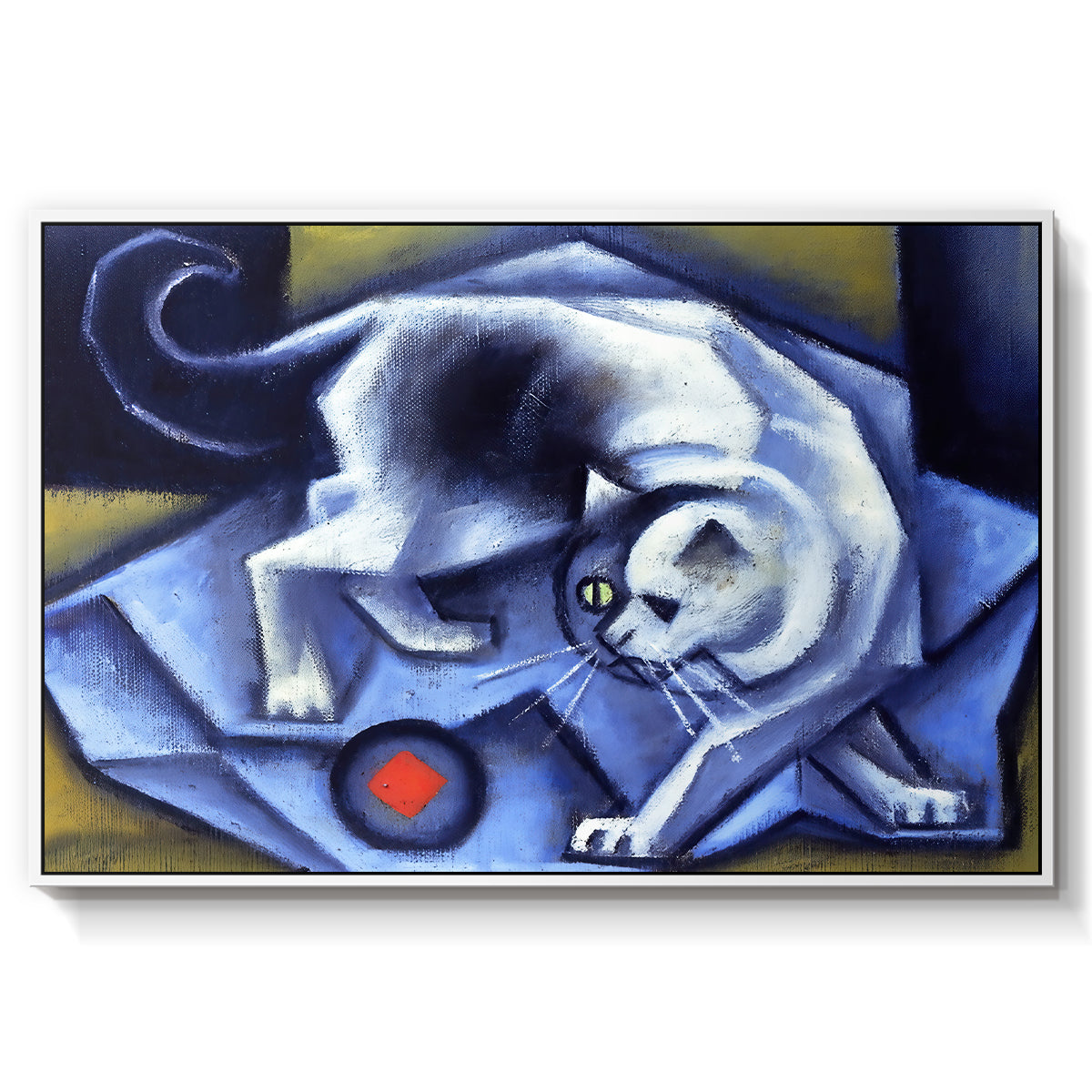 Cat Playing with a Ball, 1945-1950 - Floater Framed Canvas Print