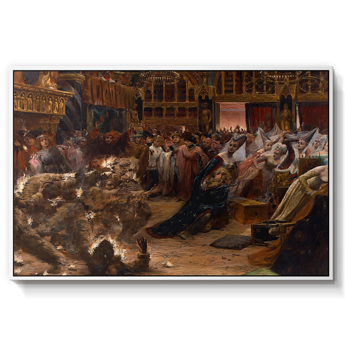 Ball of the Burning Men, 1889 - Floater Framed Canvas Print