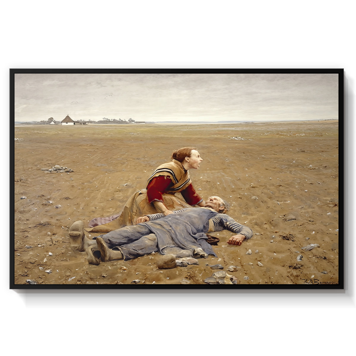 Worn Out (Udslidt), 1889 - Floater Framed Canvas Print