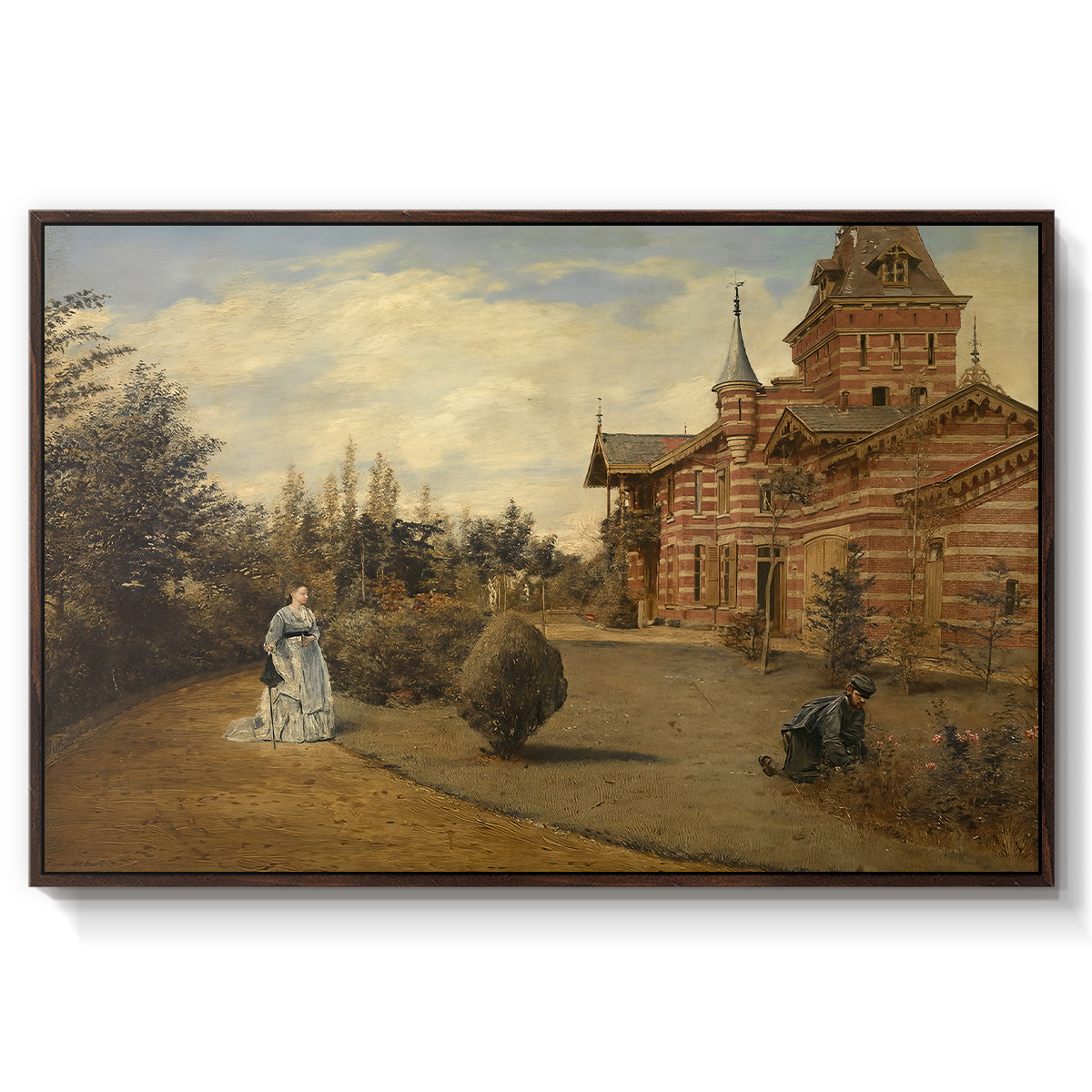 The Country House of Gustave Coûteaux, 1871 - Floater Framed Canvas Print
