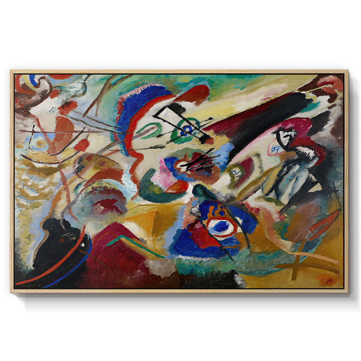 Fragment 2 for Composition VII, 1913 - Floater Framed Canvas Print