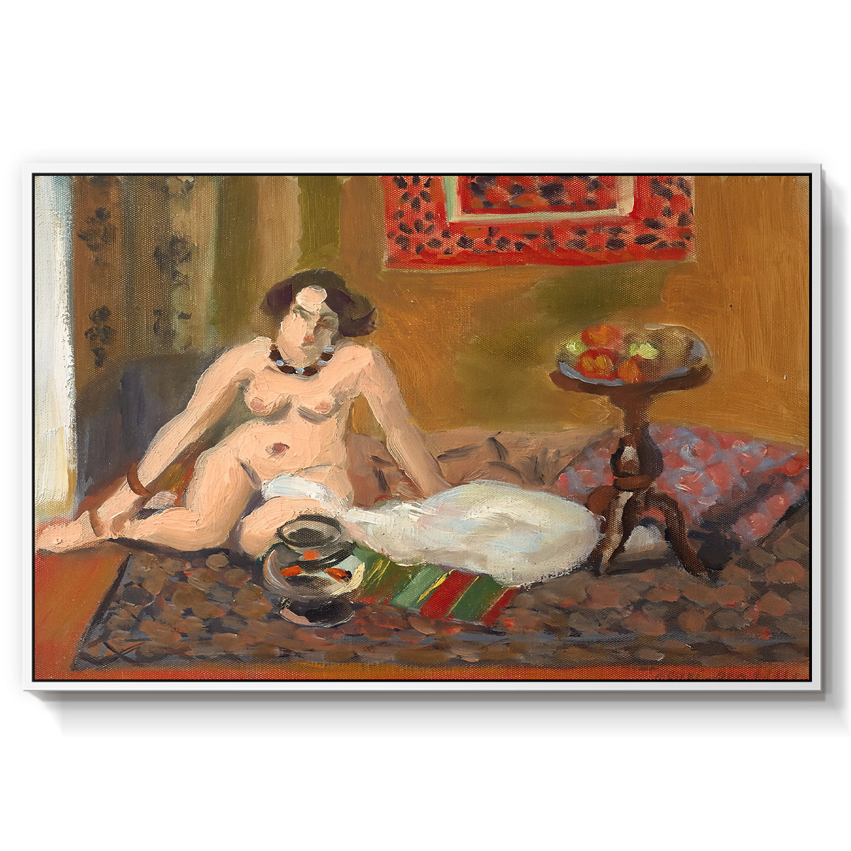 Nude with Goldfish (Nu aux poissons rouges), c. 1922 - Floater Framed Canvas Print