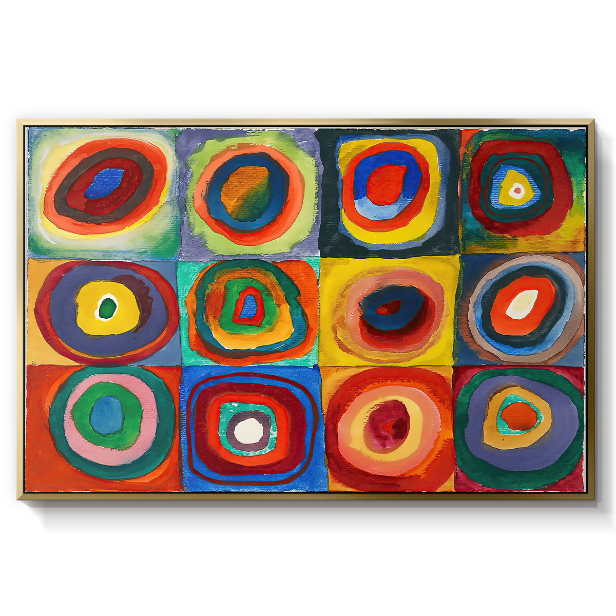 Color Study: Squares with Concentric Circles, 1913 - Floater Framed Canvas Print