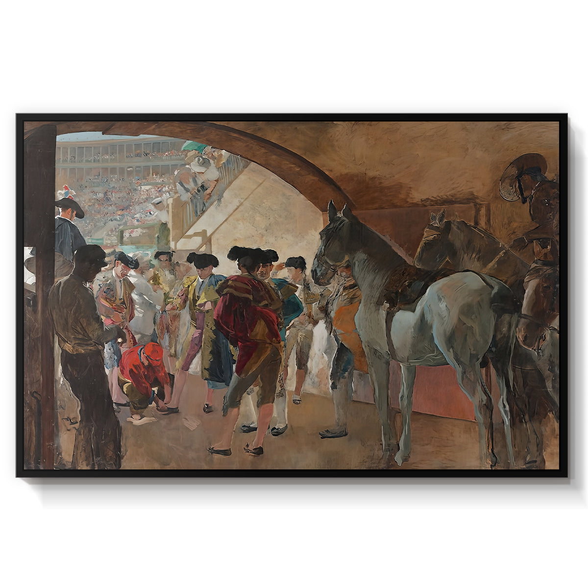 Before the Bullfight (Antes de la corrida), c. 1900 - Floater Framed Canvas Print