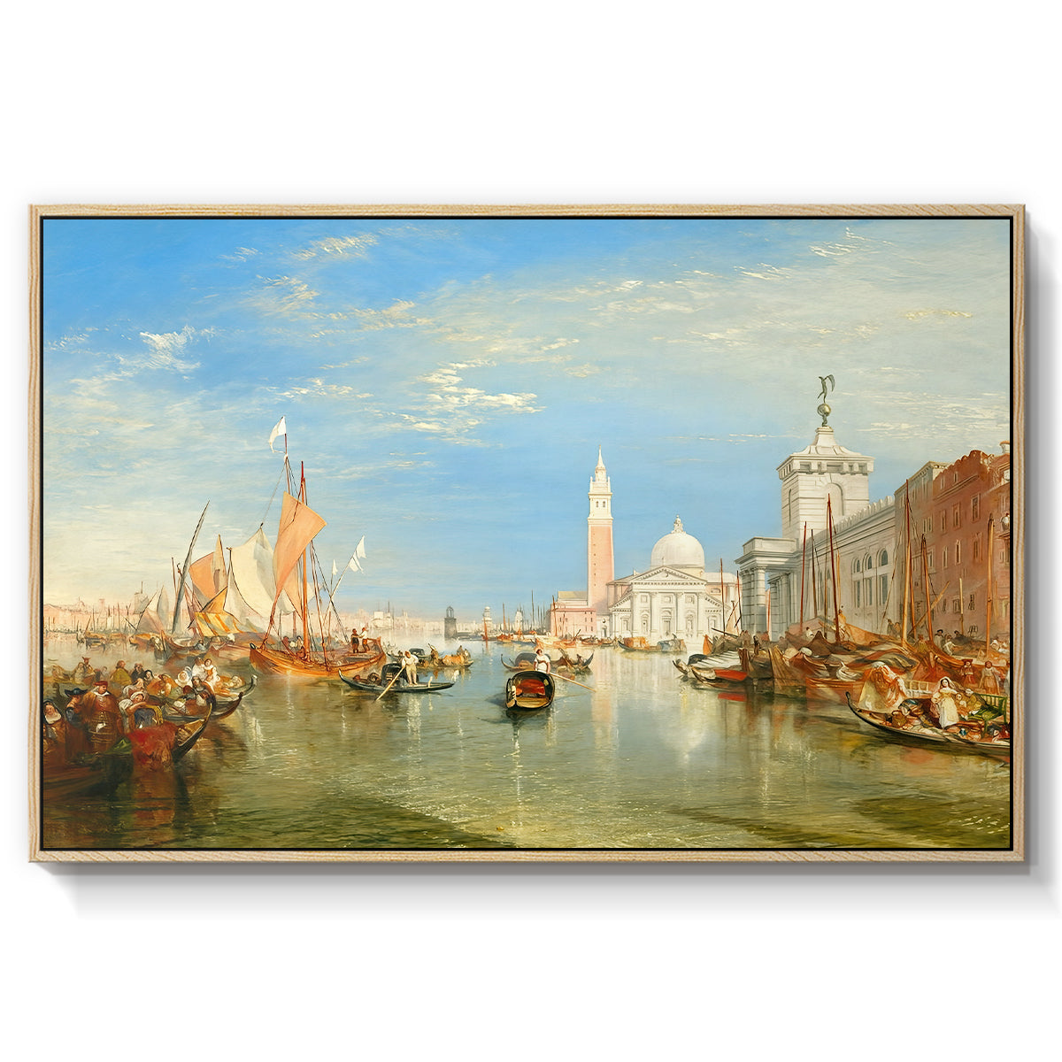 Venice: The Dogana and San Giorgio Maggiore, 1834 - Floater Framed Canvas Print