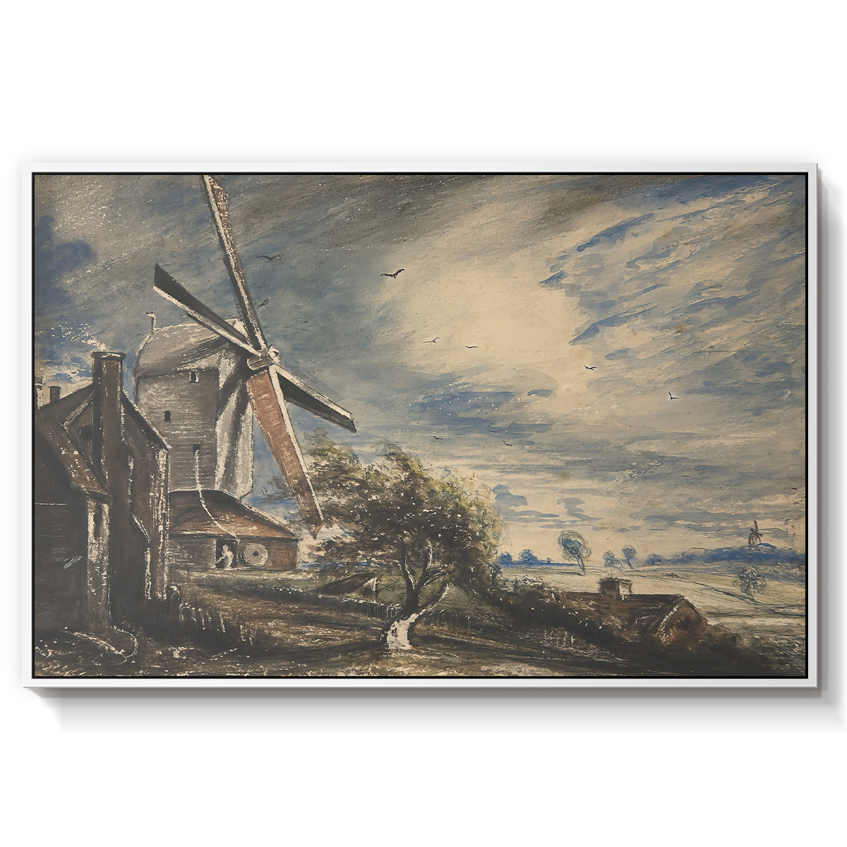 A Mill Near Colchester, c. 1833 - Floater Framed Canvas Print