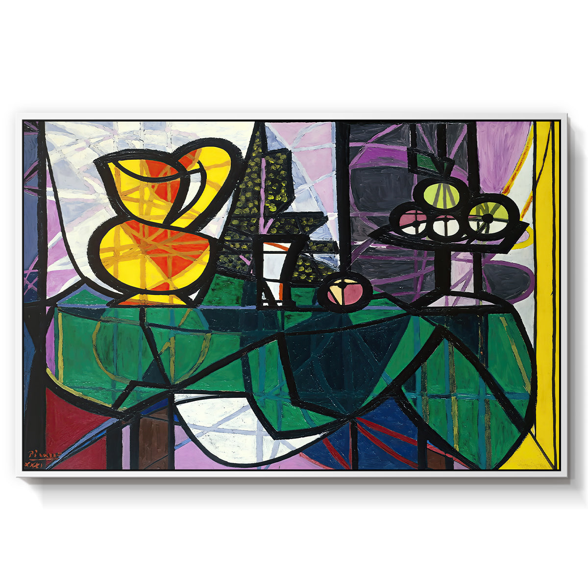 Pitcher and Bowl of Fruit, 1931 - Floater Framed Canvas Print