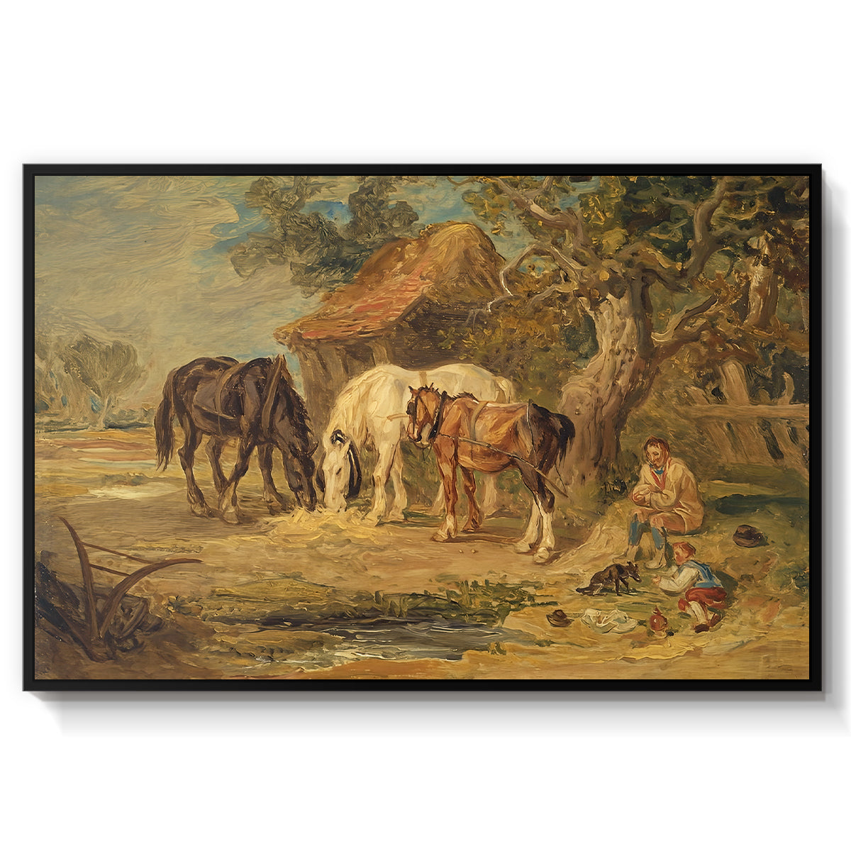 The Midday Meal, 1835 - Floater Framed Canvas Print