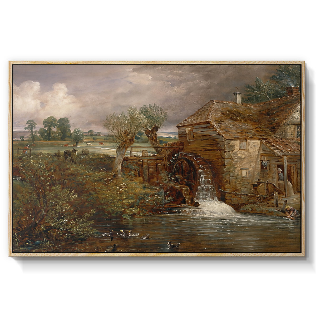 Parham Mill, Gillingham, 1826 - Floater Framed Canvas Print