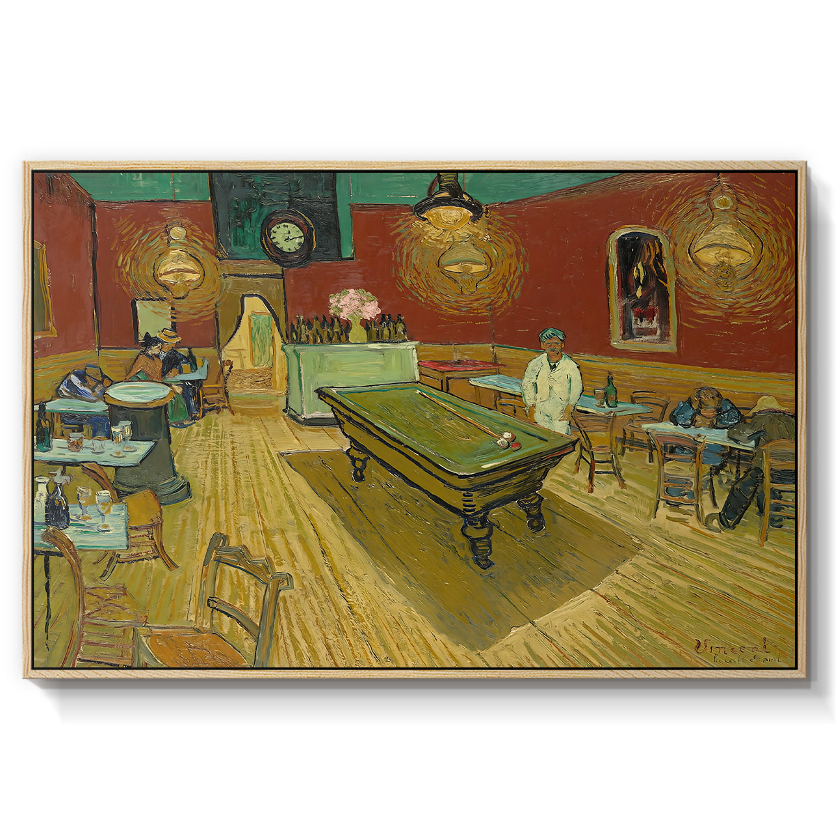 The Night Café, 1888 - Floater Framed Canvas Print