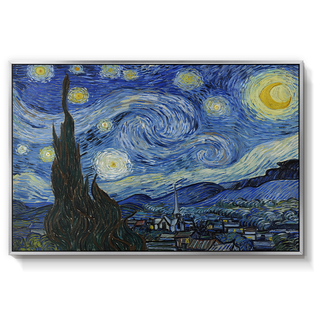 The Starry Night, 1889 - Floater Framed Canvas Print