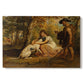 Canvas art print portraying dogs confronting each other in dramatic outdoor scene, set against a white background