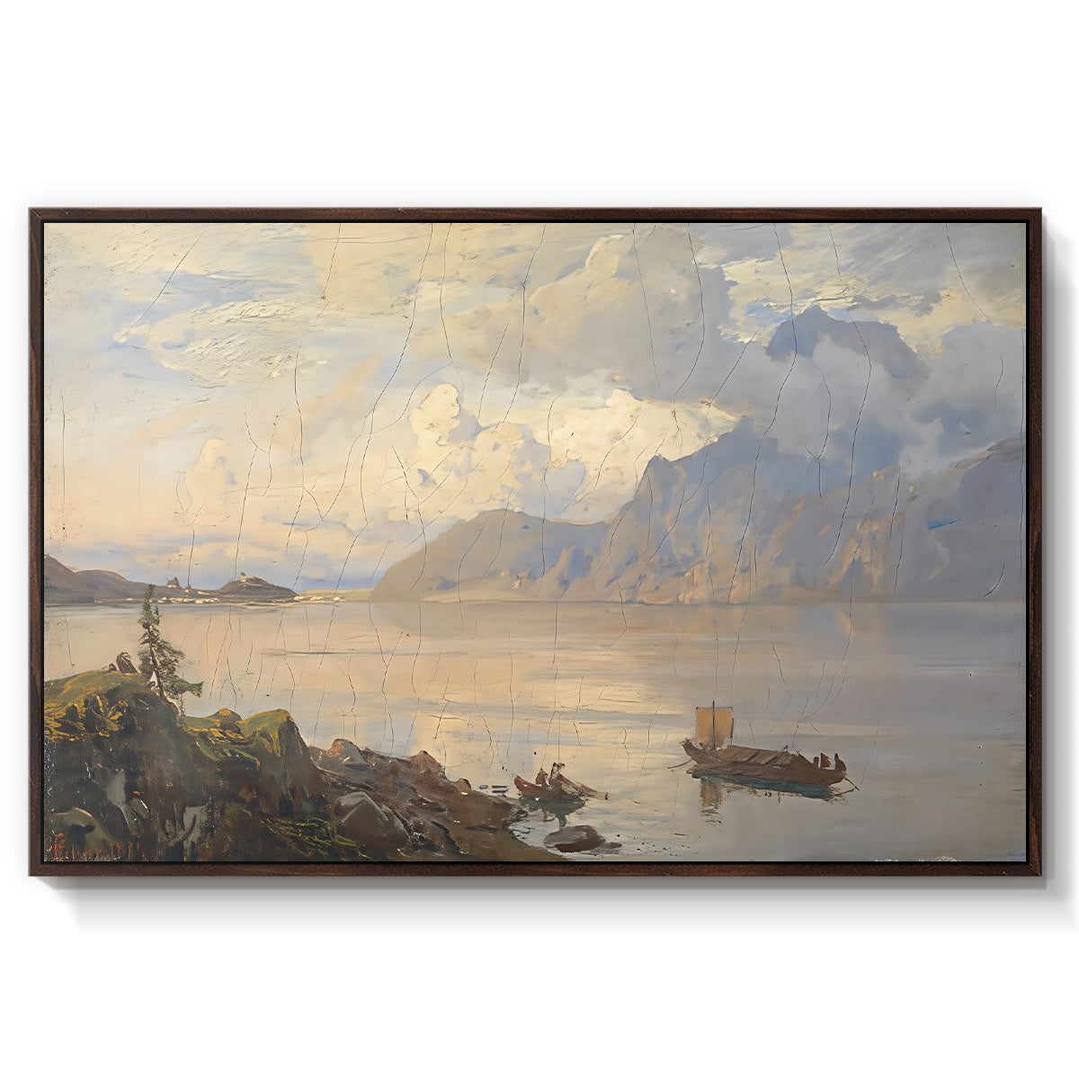 Traunsee, 1871 - Floater Framed Canvas Print