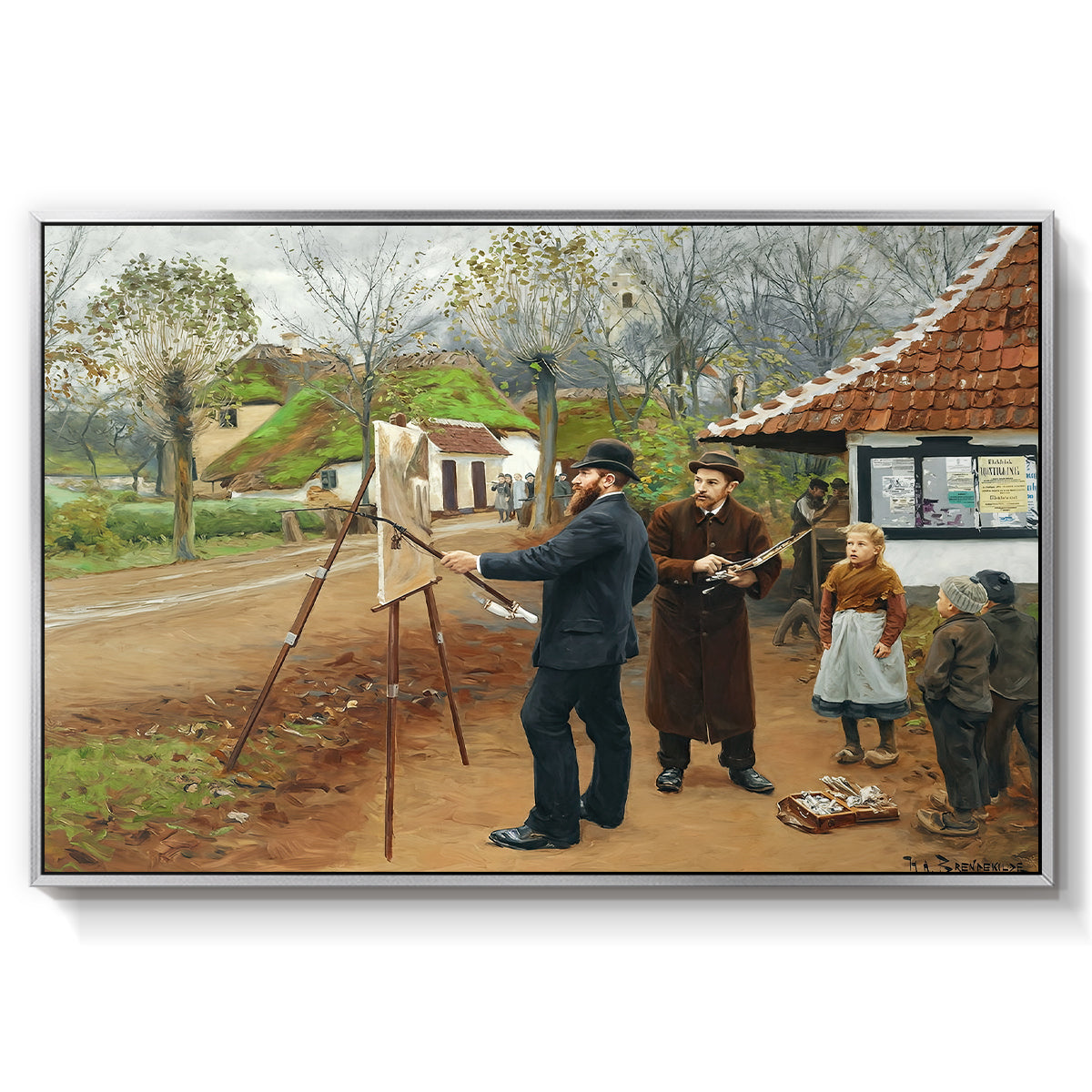 L. A. Ring Painting near Aasum Smithy, 1893 - Floater Framed Canvas Print