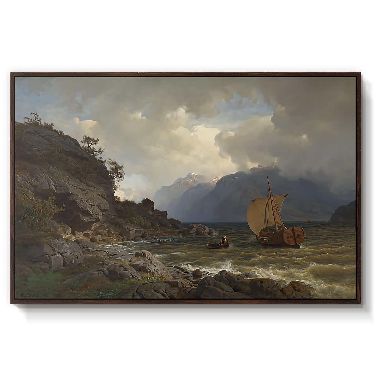 From the Western Coast of Norway, 1862 - Floater Framed Canvas Print