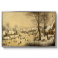 Winter Landscape with Skaters and Bird Trap, 1565 - Floater Framed Canvas Print