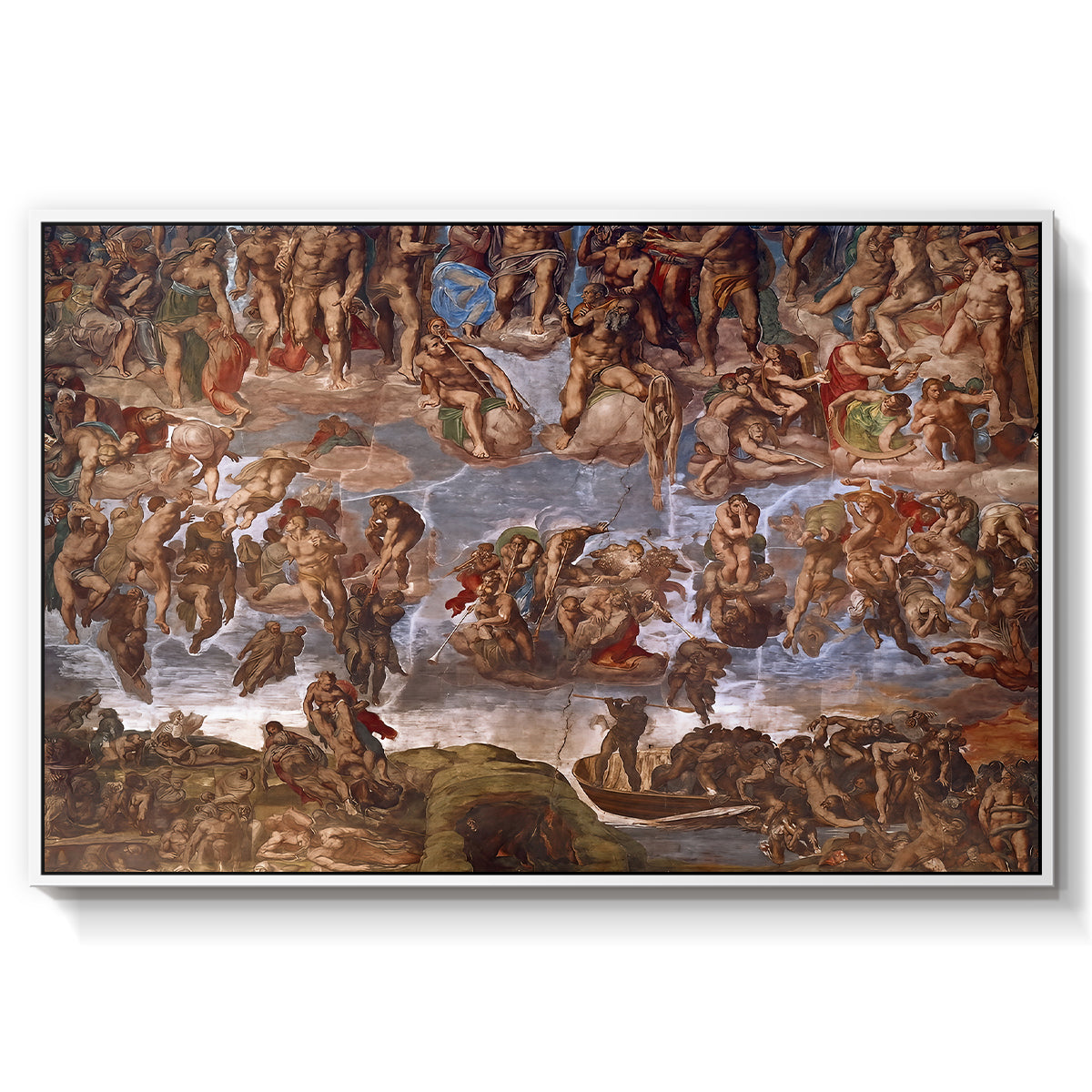 The Last Judgment (Charon's Boat and the Damned), 1536-1541 - Floater Framed Canvas Print