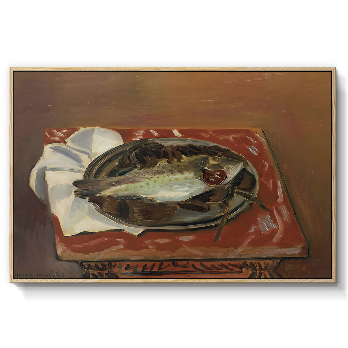 Still Life with Bream (Nature morte à la daurade), 1920 - Floater Framed Canvas Print
