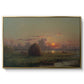 Haystack at Sunset, 1880 - Floater Framed Canvas Print