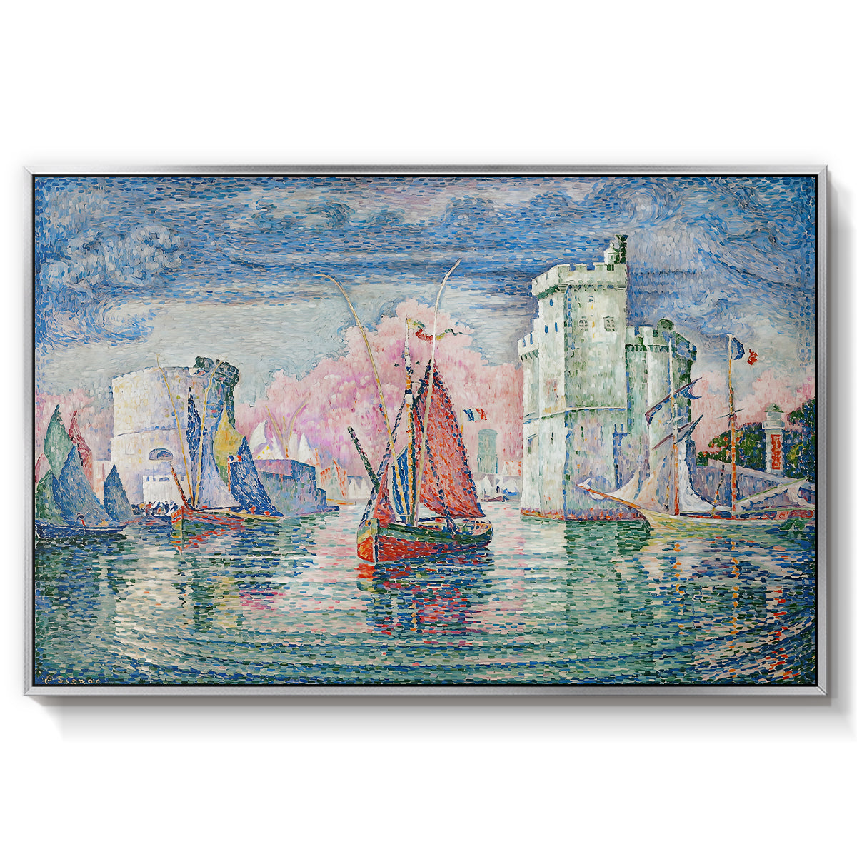 Entrance to the Port of La Rochelle, 1921 - Floater Framed Canvas Print