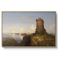 Italian Coast Scene with Ruined Tower, 1838 - Floater Framed Canvas Print