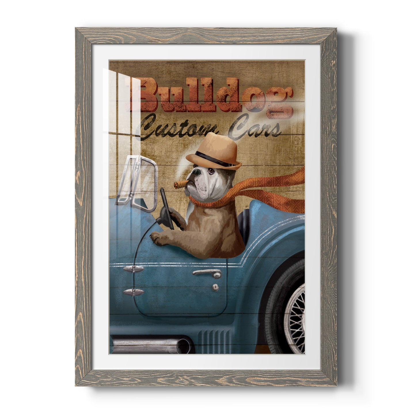 Bulldog Custom Cars - Premium Framed Print - Distressed Barnwood Frame - Ready to Hang