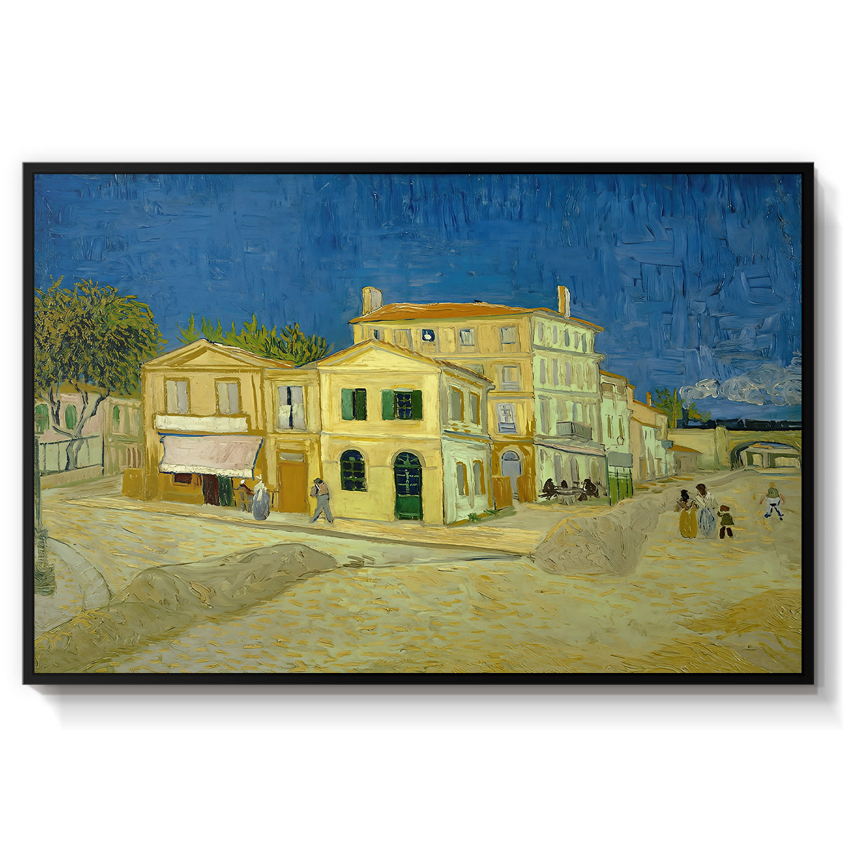 The Yellow House (The Street), 1888 - Floater Framed Canvas Print