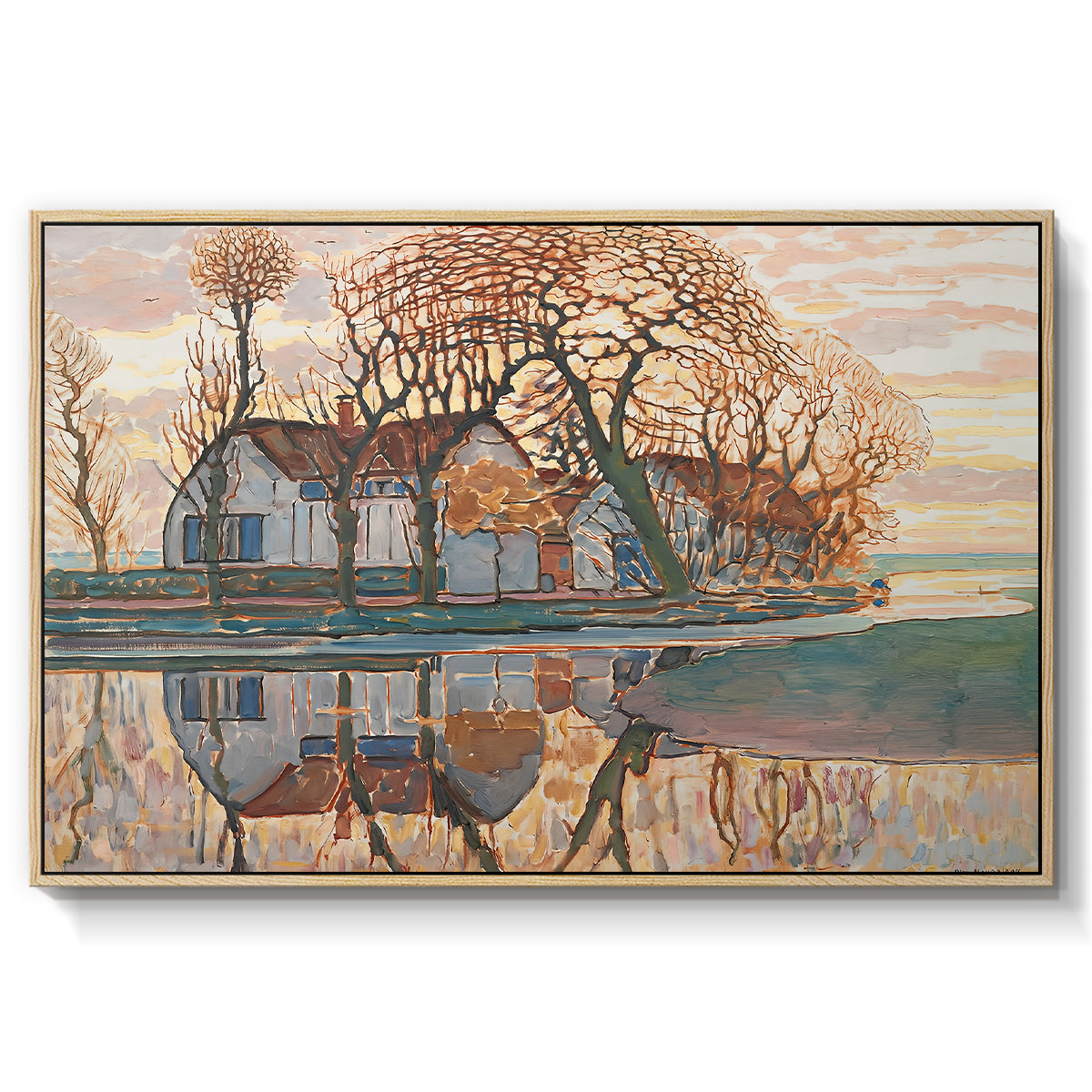 Farm near Duivendrecht, c. 1916 - Floater Framed Canvas Print
