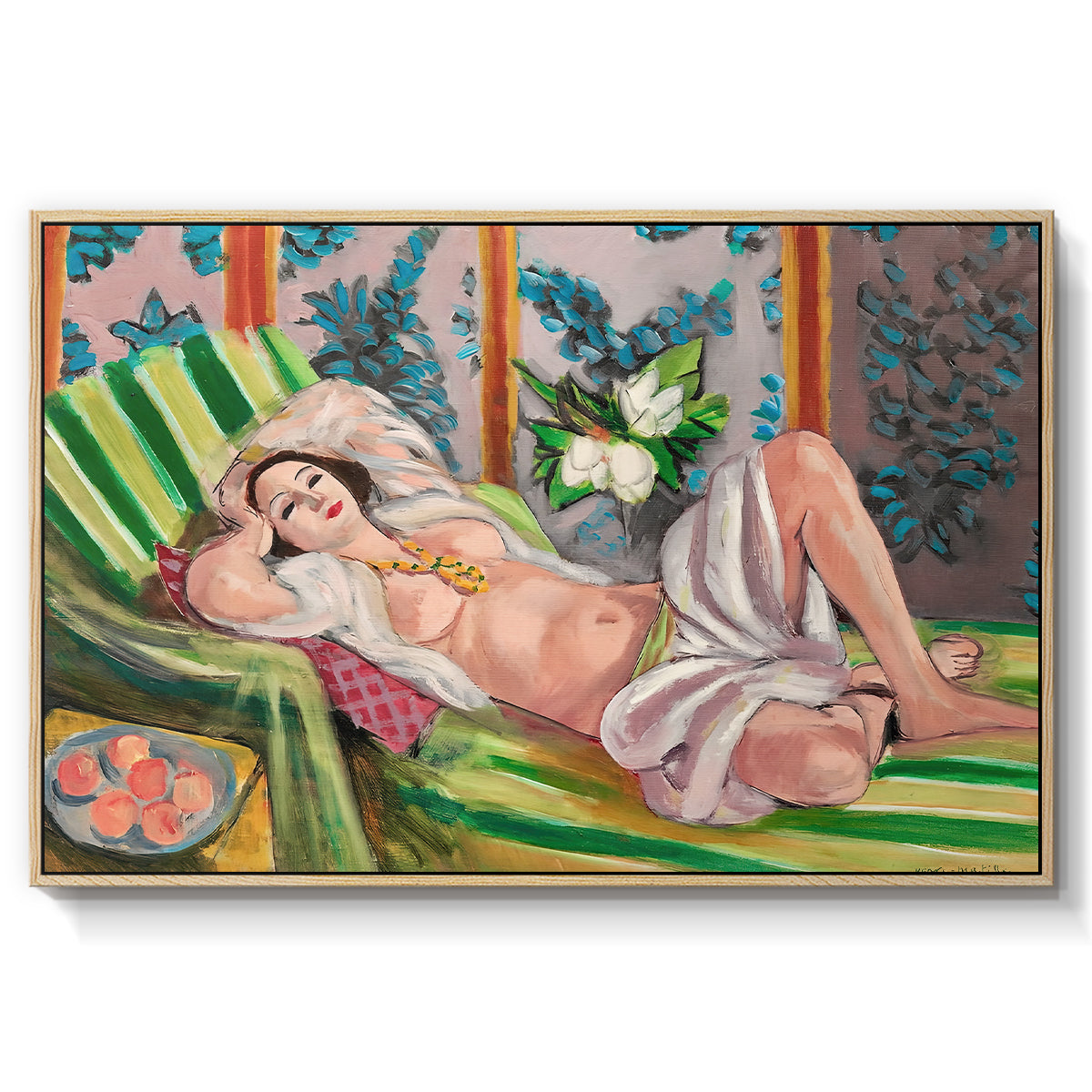Odalisque Couchée Aux Magnolias, c. 1923 - Floater Framed Canvas Print