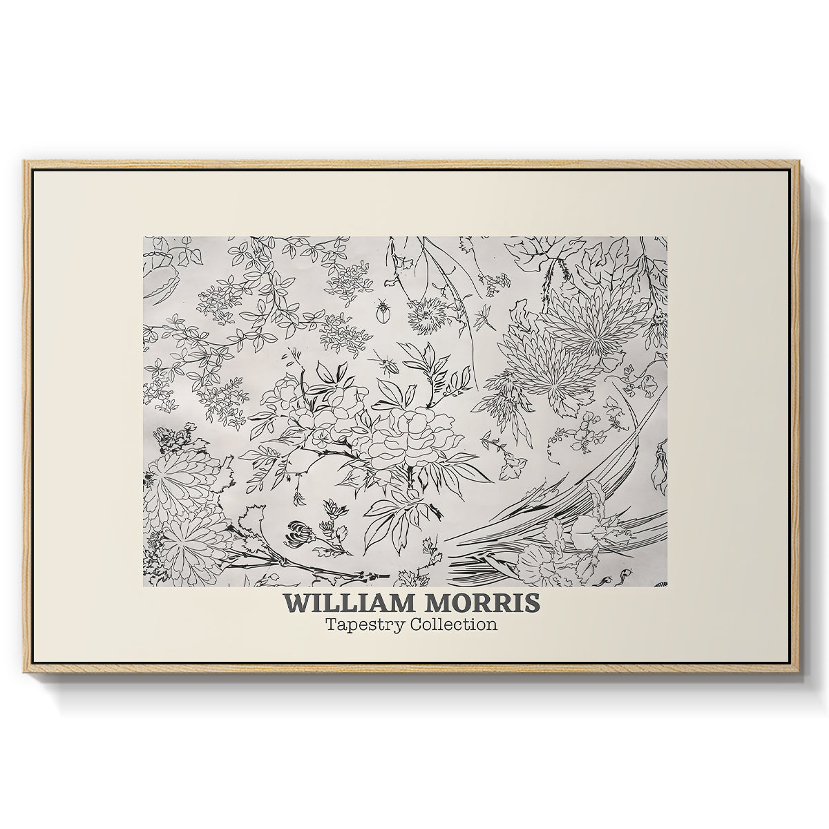 Fleurs, 1866 (Morris Inspired) - Floater Framed Canvas Print