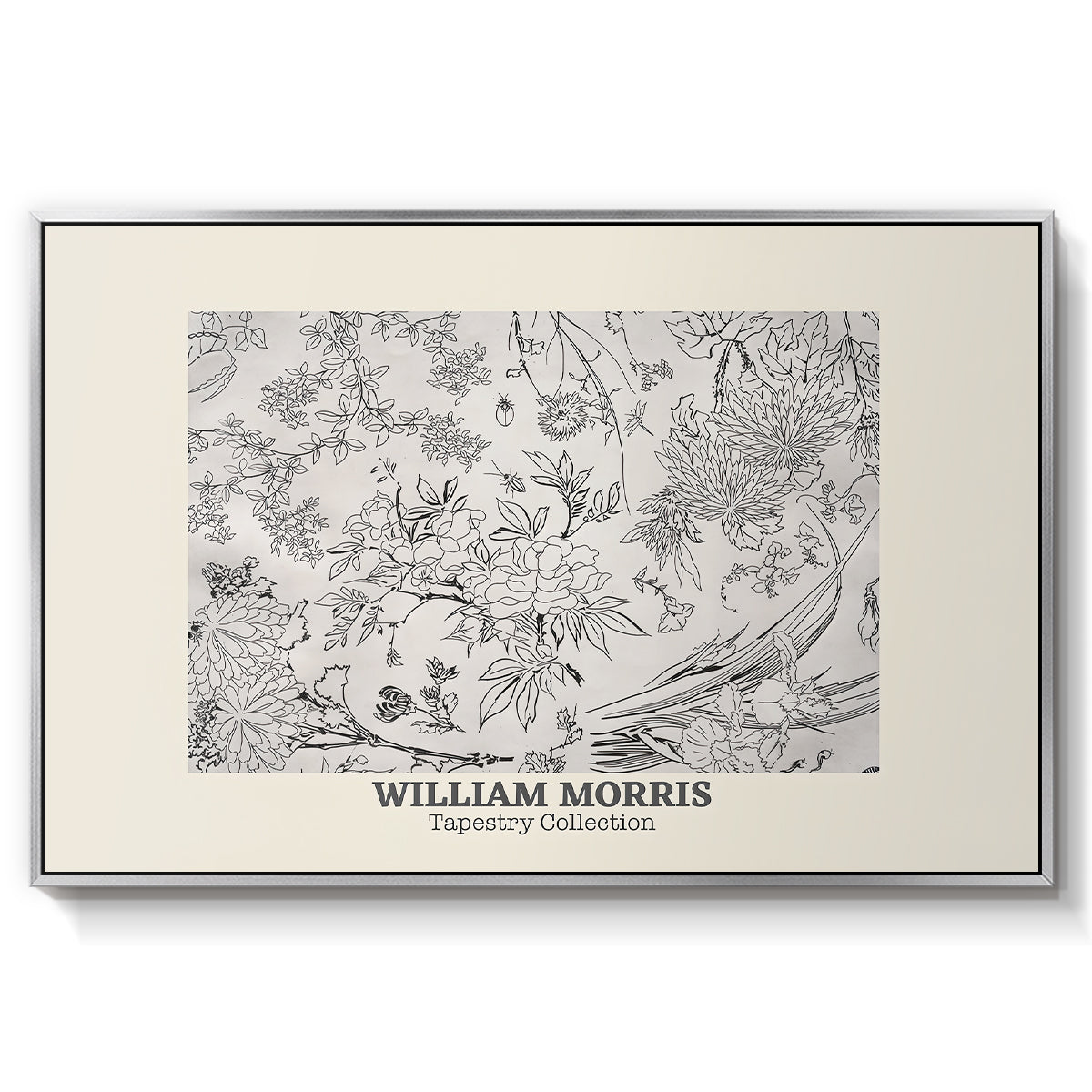 Fleurs, 1866 (Morris Inspired) - Floater Framed Canvas Print