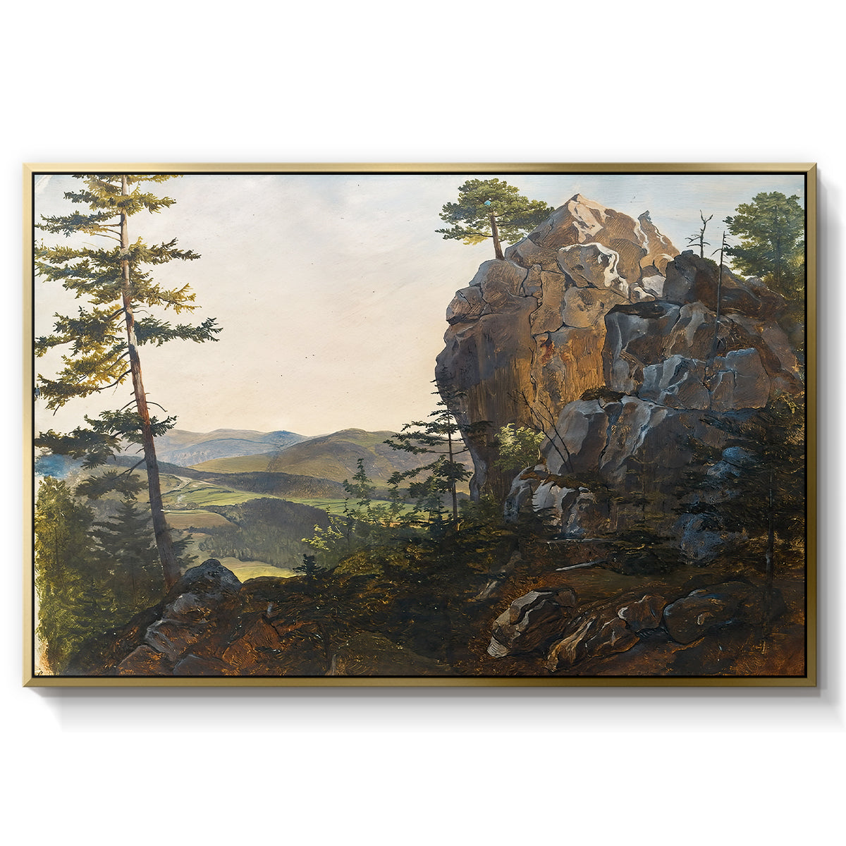 Landscape with the Balbersteine near Miesenbach, 1839 - Floater Framed Canvas Print