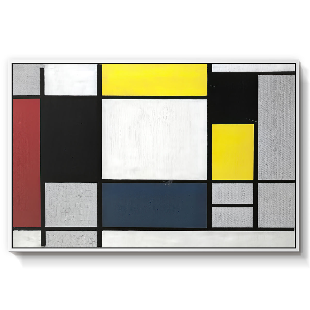 Composition with Yellow, Red, Black, Blue, and Gray, 1920 - Floater Framed Canvas Print