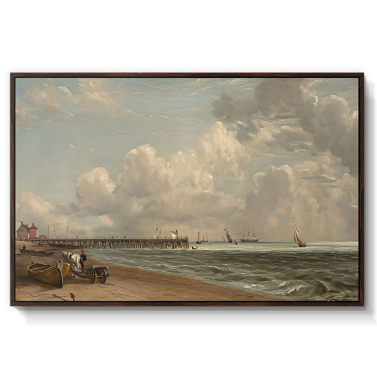 Yarmouth Jetty, 1822 - Floater Framed Canvas Print